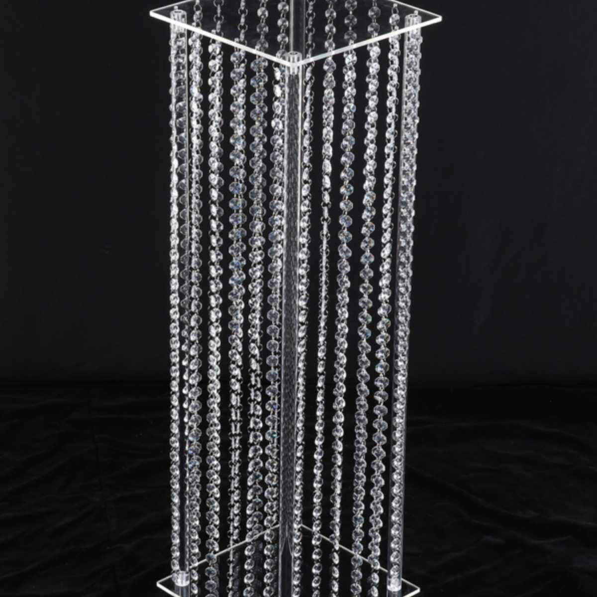 婚庆道具亚克力透明烛台水晶珠帘花架餐桌摆件台路引创意装饰件