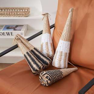 跨境圣诞节手工编织装饰品圣诞树创意小摆件道具节日氛围装饰品