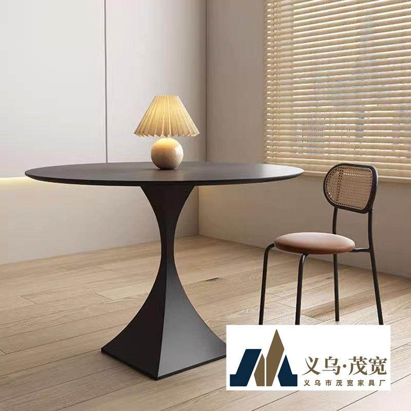 奶油风岩板餐桌圆形法式白色桌子圆桌洽谈桌德利丰家用小户型饭桌,3C数码配件,USB灯,淘宝优惠券,粉丝福利购,淘宝优惠卷