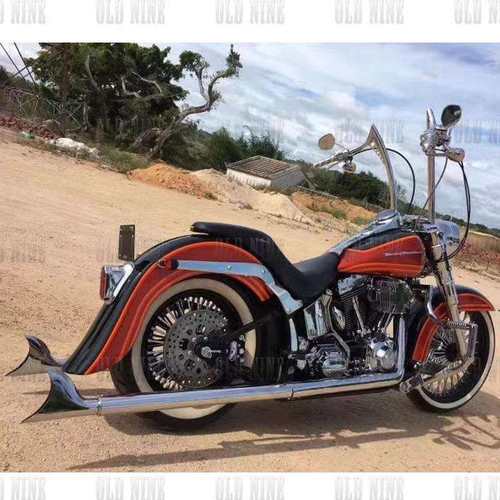 哈雷改装软尾肥仔突破者继承者 匪帮鱼尾排气管全段改装大排气