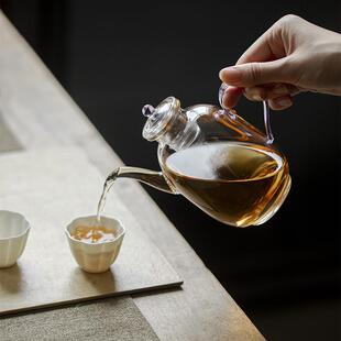 宋式玻璃执壶高硼硅耐高温煮茶壶泡茶壶电陶炉烧水壶玻璃壶