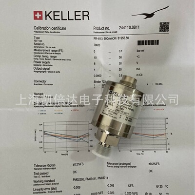 供应瑞士KELLER 41X系列陶瓷电容低压力变送器