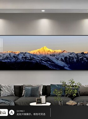 背有靠山客厅装饰画现代简约茶室办公室墙壁N画横版沙发背景墙挂