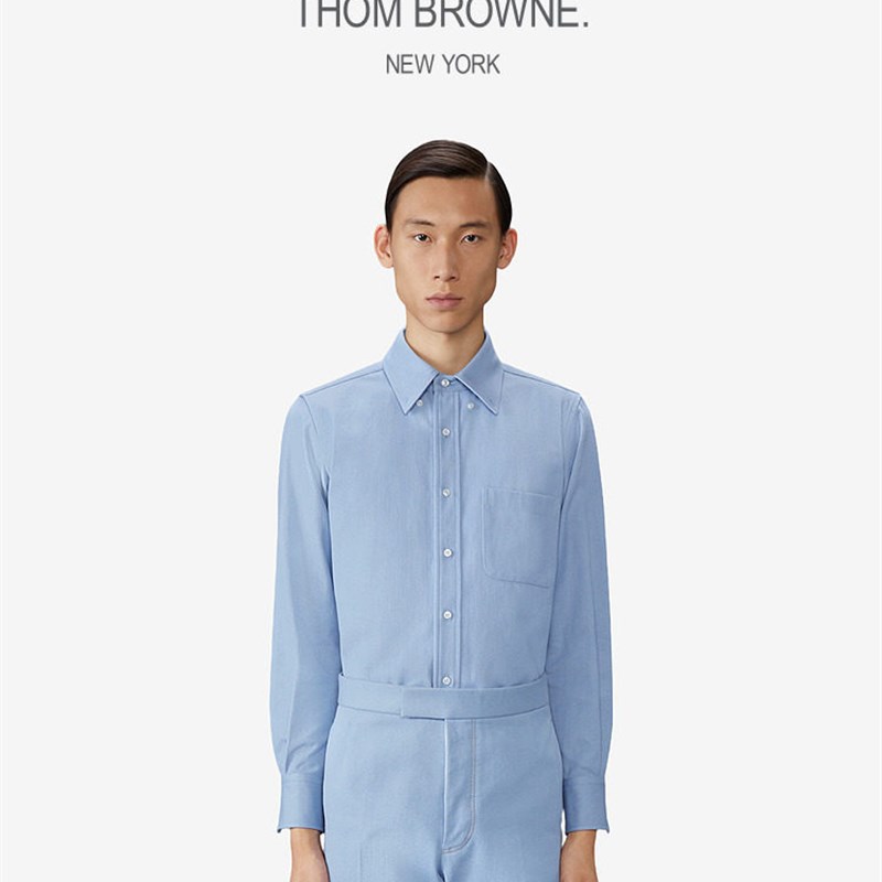 [6期免息][早秋新品]THOM BRODWNE 男士2025牛仔直筒版型衬衫