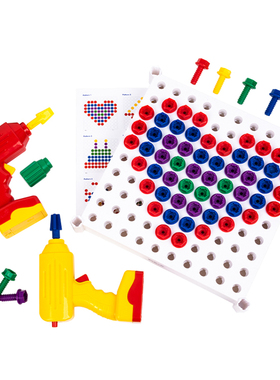 FritzS儿童拧螺丝钉玩具电钻转动手拼拆组装刀工具箱Y益智教具套