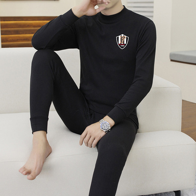 纯棉秋衣卫生裤套装男士全棉内搭卫生衣卫生裤中青年打底贴身穿发