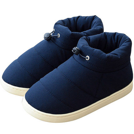 冬季男士羽绒棉拖鞋全包跟保暖加绒家居室内冬天防水女棉鞋男式