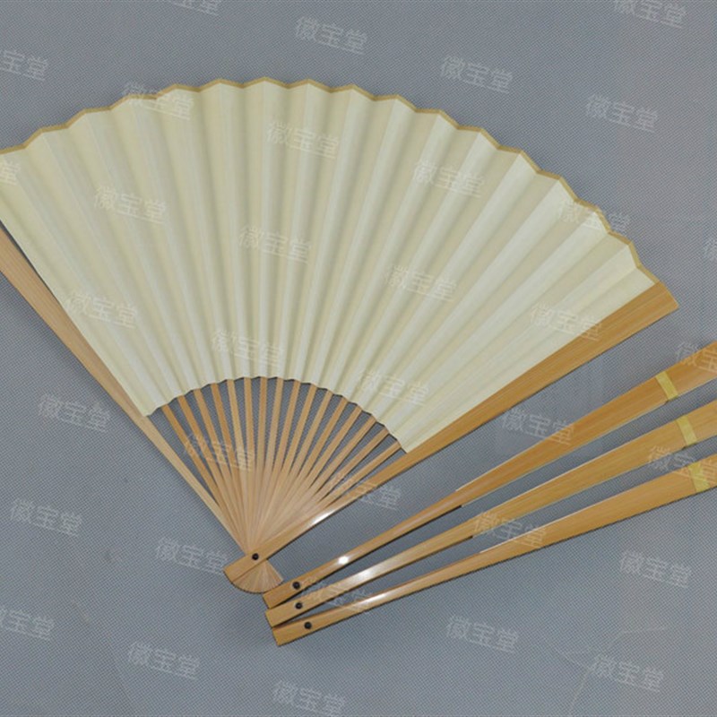 文玩折扇 7寸i8寸9寸18方高档市玉折扇玉竹扇骨 空白苏工扇面包邮