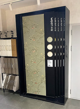 墙布展示架硅藻泥翻转展柜铝扣板翻页架双面M瓷砖展柜木地板艺术