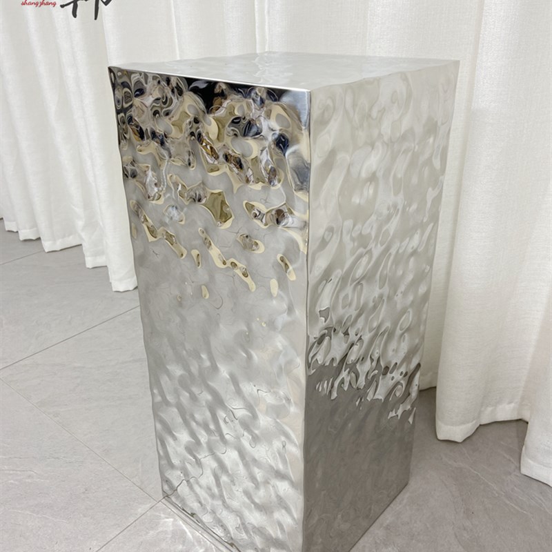 橱窗镜面服装波纹展台鞋包展示架模特架地台不锈钢服装首饰展示台