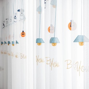 魔术贴窗帘d简易窗纱免打孔短款 透光不透人纱帘卧室客厅飘窗帘白