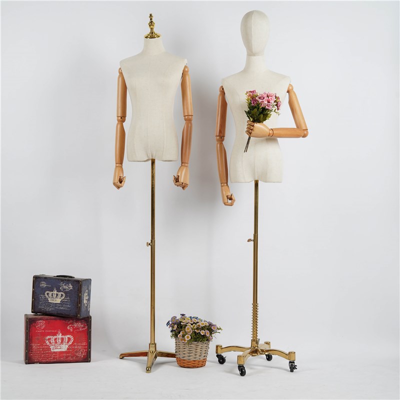 模特道具女半身人台韩版带头服装店橱窗展示架全身高档金色模特架
