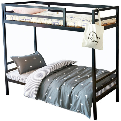 纯棉三件式架子牀品学生宿舍单人牀单被套员工寝室牀上用品套装