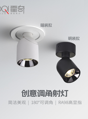 可调角度射灯嵌入式ledu天花灯家用过道玄关照画客厅背景洗墙灯