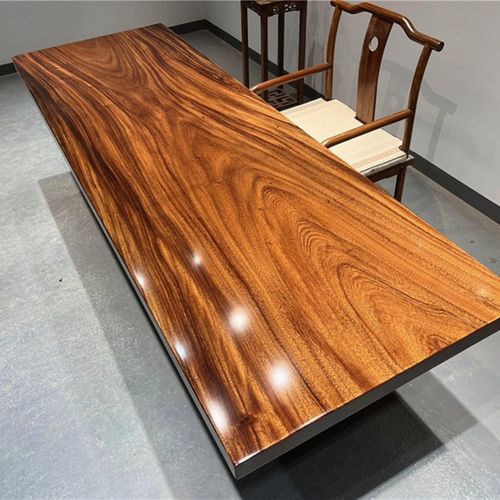 南美胡桃木实木大板桌茶桌餐桌办公桌整块独板天然纹路无贴皮