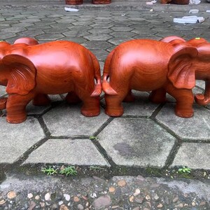 红木工艺品 花梨木木雕大象 摆件40公分一对