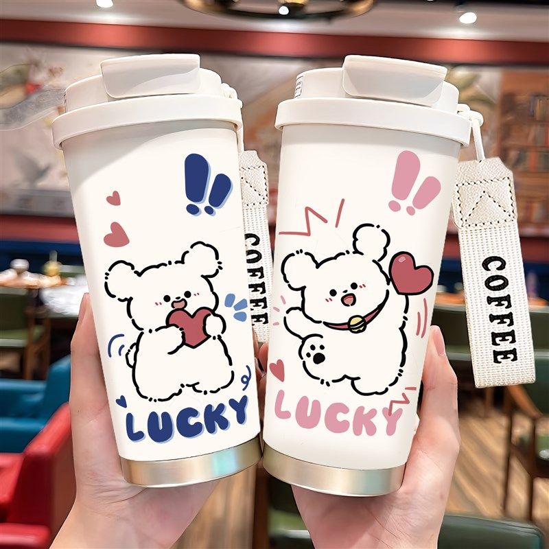 保温杯男女新款高颜值超大容量咖啡杯小巧外出便携316陶瓷不锈钢