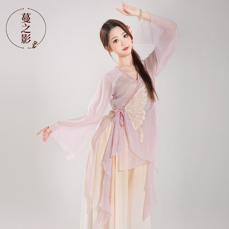 古典舞蹈服练功服民族舞长款雪纺纱衣中国舞演出表演艺考服装