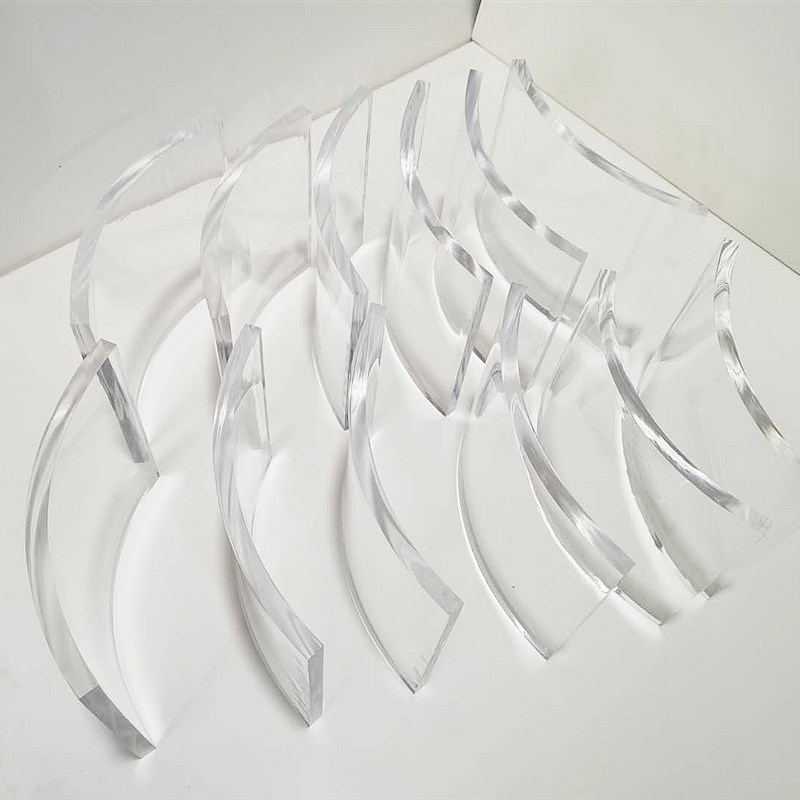 压克力透明有机板折弯定制热弯加工UL型展示盒弧形鞋架圆形玻璃板