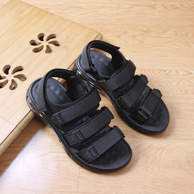 口碑货!气垫减震防滑底!夏季男士外穿百搭时尚魔术贴沙滩鞋凉鞋