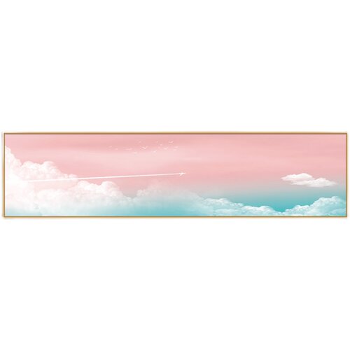 现代简约少女卧室床头装饰画粉色风景挂画孩子公主儿童房墙面壁画