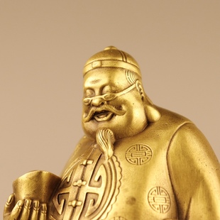 国潮风黄铜钱老板摆件中国风传统装 饰品招财家居店铺公司前台工艺
