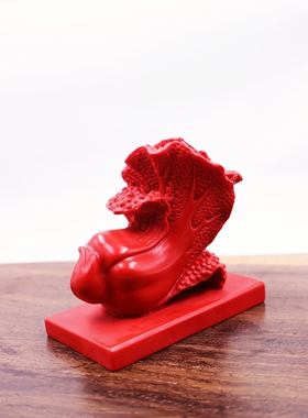 朱砂胶泥立体白菜装饰摆件