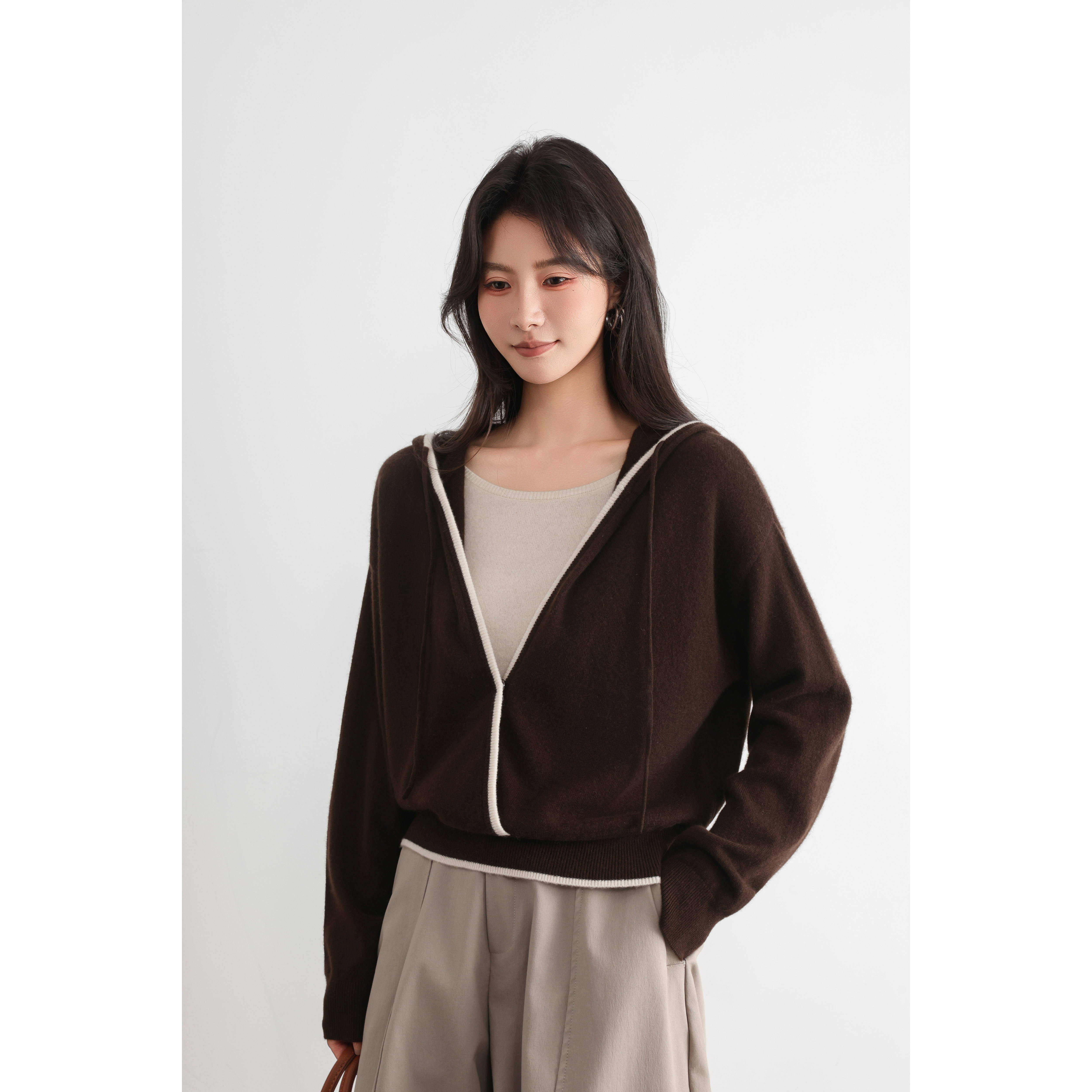 【12-27】9025 连帽羊绒外套  100%羊绒,女装/女士精品,羊绒衫,淘宝优惠券,粉丝福利购,淘宝优惠卷