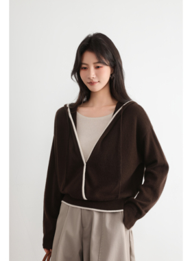 【12-27】9025 连帽羊绒外套  100%羊绒