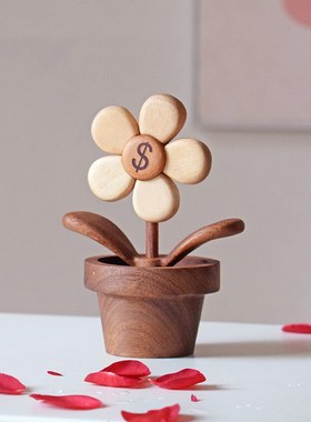 山舍有钱花 可爱治愈桌面摆件 K车载 送朋友闺蜜小礼物
