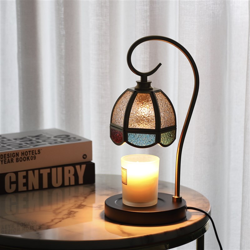 香薰灯台灯复古融蜡灯定时床头灯升降礼盒卧M室助眠玻璃调光氛围