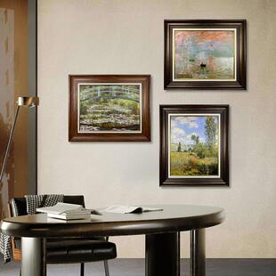 名画家居装饰画印象派莫奈世界名画油画复制品卧室餐厅玄关挂画