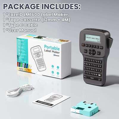 LM1600 标签色带打印机商用工业便携式热转印键盘线缆标签打印机