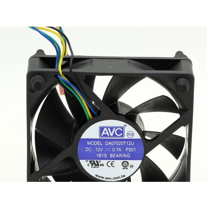原装AVC DA07020T12U 7020 7cm 12V 0.7A 四线测速CPU散热风扇