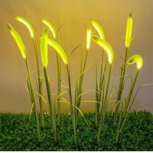 跨境热销led户外仿真发光狗尾巴草插地灯夜景防水景观工程亮化灯