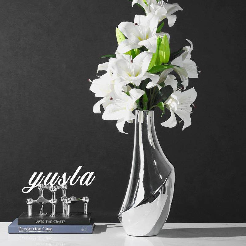 客厅茶几售楼处餐厅玄关柜酒店别墅插干花瓶花器软装饰品摆件玻璃