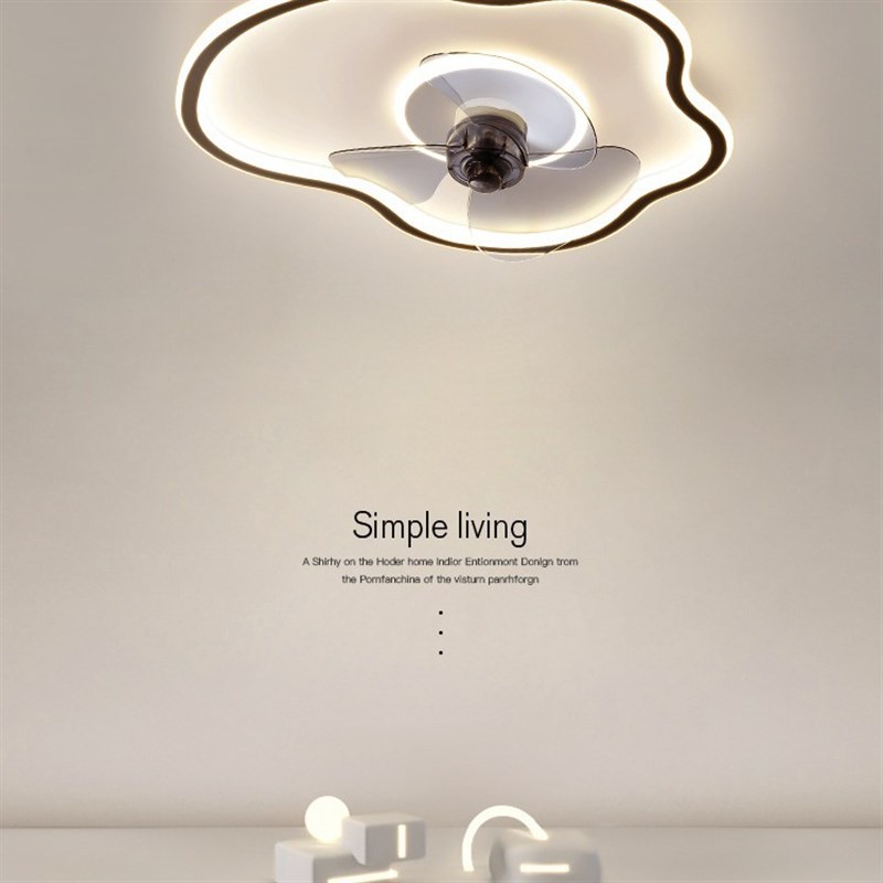 中山吸顶风扇灯现代简约卧室书房灯具网红创意摇头风扇灯组合灯具