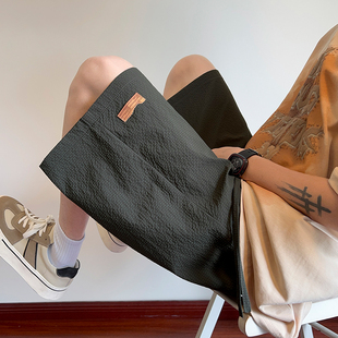 男装 潮流宽松休闲五分沙滩裤 泡泡纱速干短裤 薄款 男夏季 300斤大码