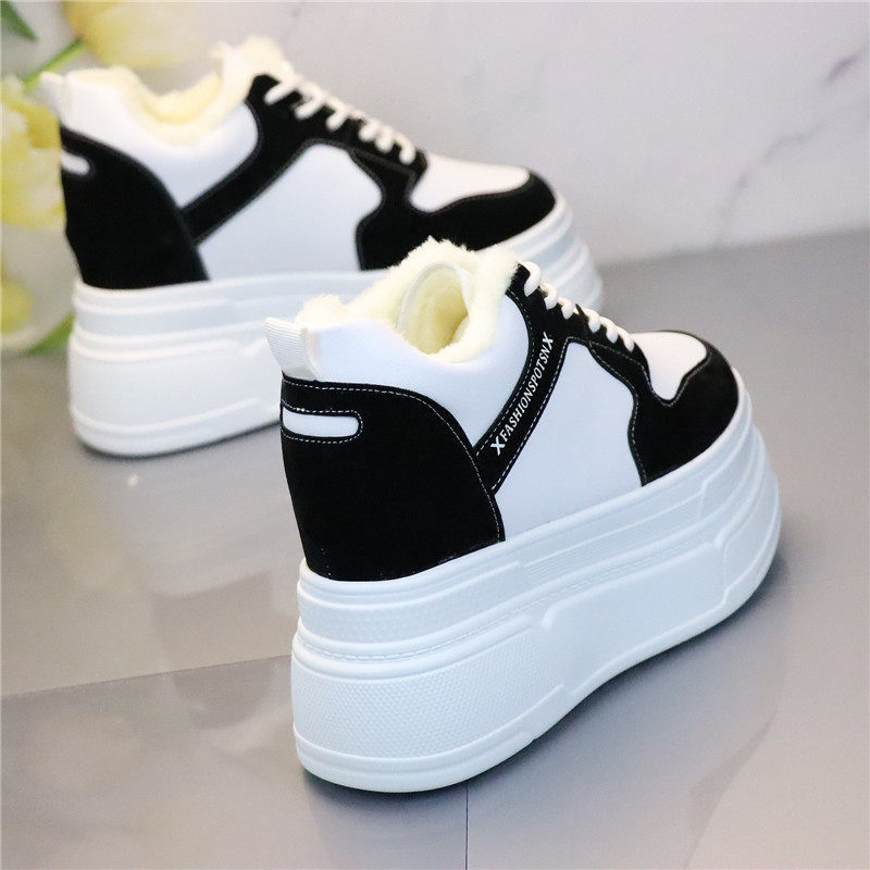 超高跟12cm小白鞋女加绒冬季棉鞋休闲女士内增高显瘦厚底鞋保暖鞋,女鞋,棉鞋,淘宝优惠券,粉丝福利购,淘宝优惠卷