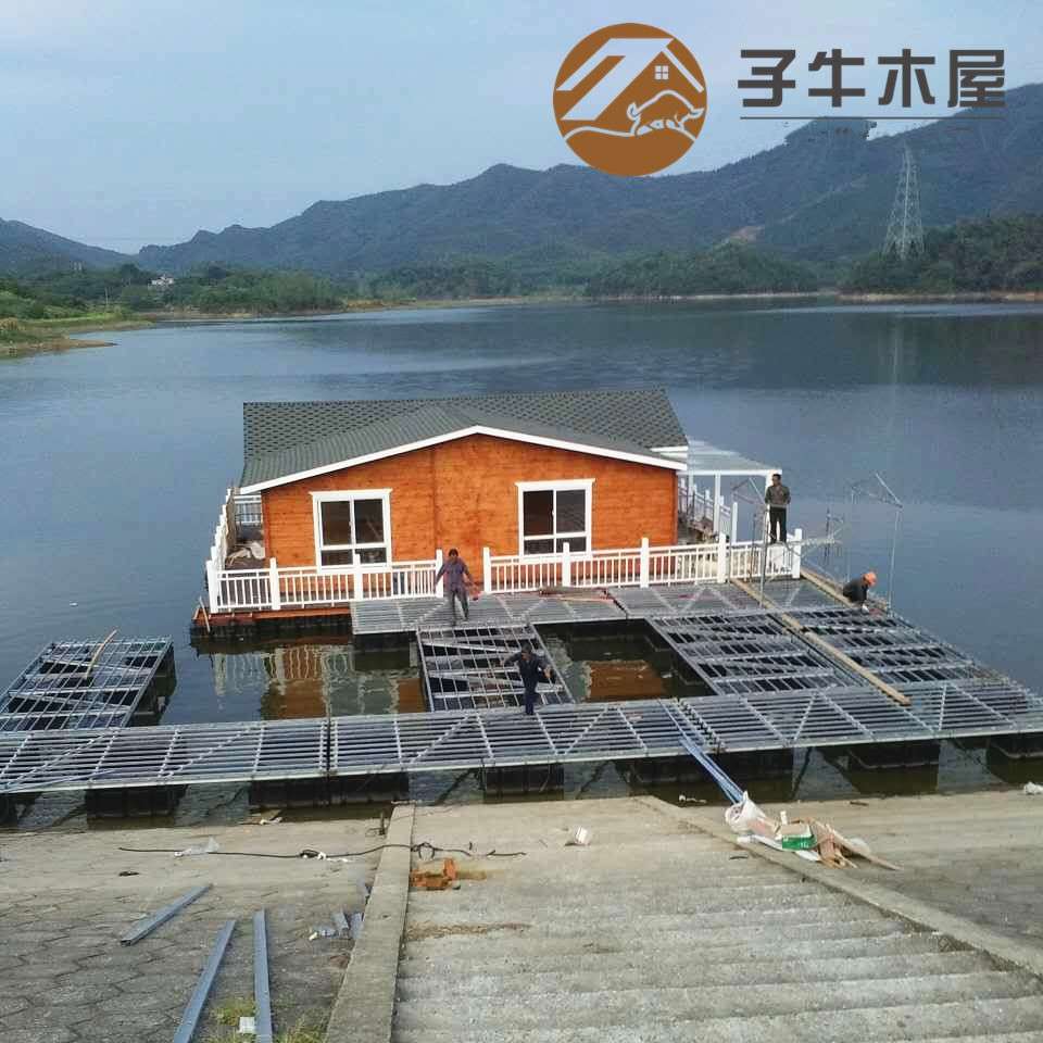 浙江水上木屋建造湖边全屋度假景区设计可拆卸海边木屋房