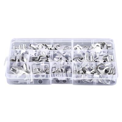 跨境 130pcs盒装 铜鼻子冷压窥口接线端子铜线耳电缆压接端子