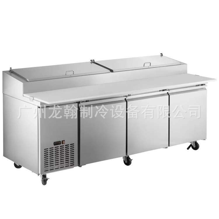 不锈钢风冷披萨操作台冷柜 卧式冰柜 保鲜沙拉工作台 冷藏柜