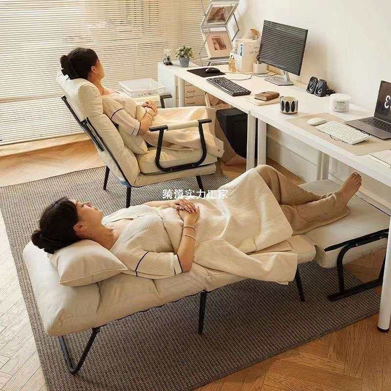 折叠躺椅办公室午休午睡单人床两用夏季坐椅靠背沙发座椅