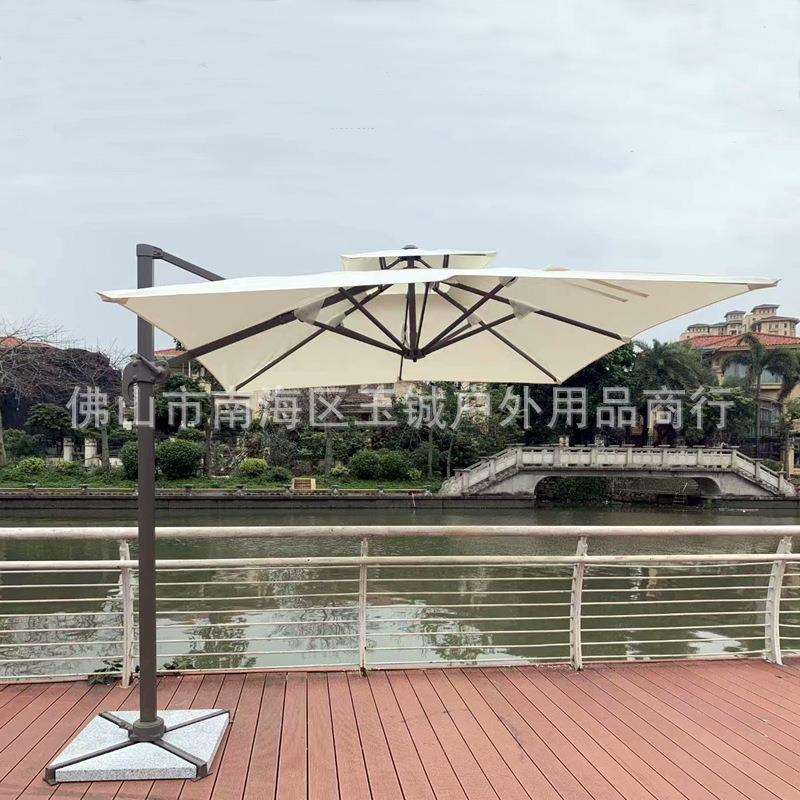 户外庭院伞景区别墅露台方形伞铝合金伞架8骨遮阳伞罗马伞旋转伞