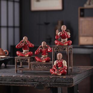 紫砂禅意四不猴茶宠摆件精品个性齐天大圣孙悟空茶室茶桌装饰摆设