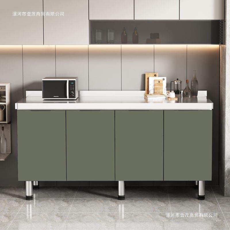 简易橱柜不锈钢橱柜家用厨房柜出租房橱柜灶台柜简易组装经济型