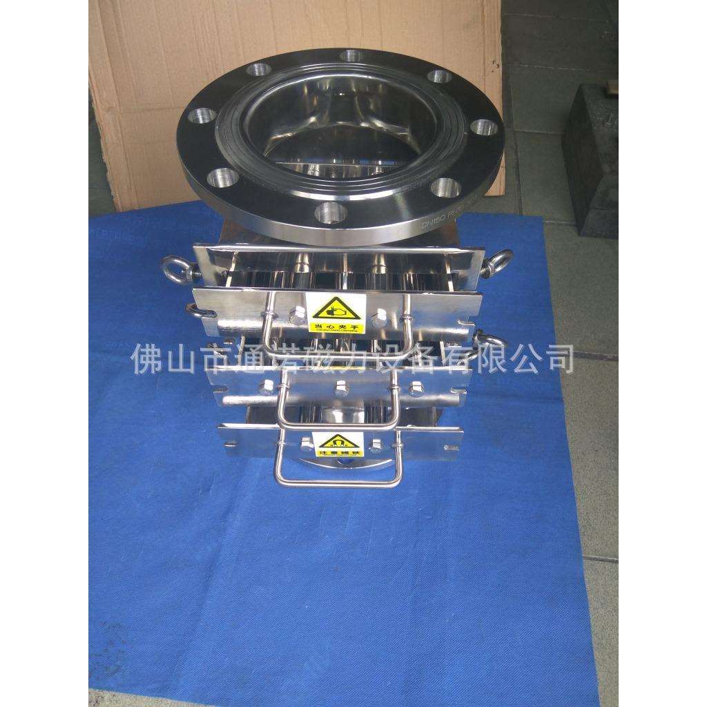 食品级304全抛光管道式粉料除铁器3层磁棒D159进出口