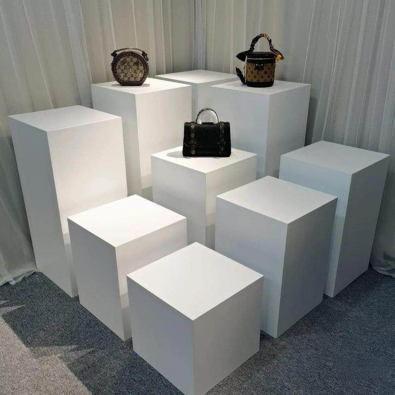 木制烤漆展示台橱窗展台地台方形高低展台模特摆台 网红直播站台