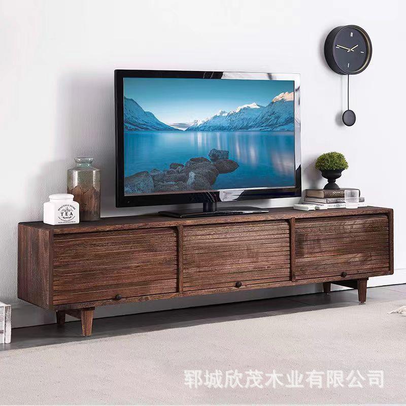 复古实木电视柜小户型老榆木储物柜客厅家居落地式收纳柜简易家具