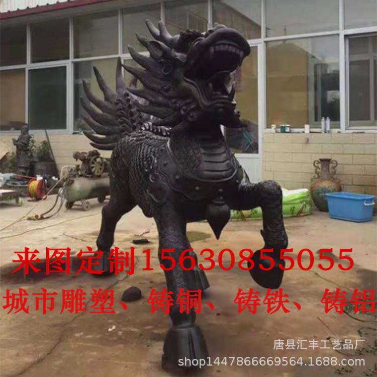 纯铜麒麟 现货门口酒店1.8米仿古纯铜大型铜麒麟 各种动物铜雕塑